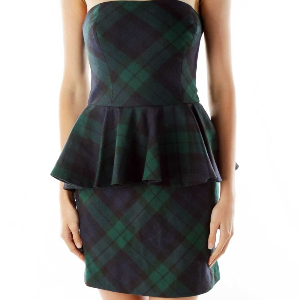 NWT Rugby Ralph Lauren Blackwatch tartan peplum dress size 8